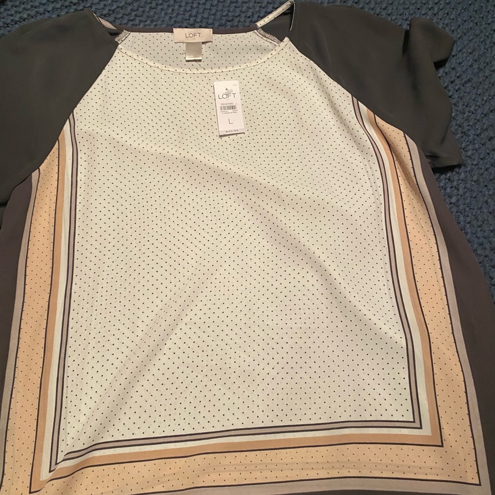Loft silky short sleeve blouse L